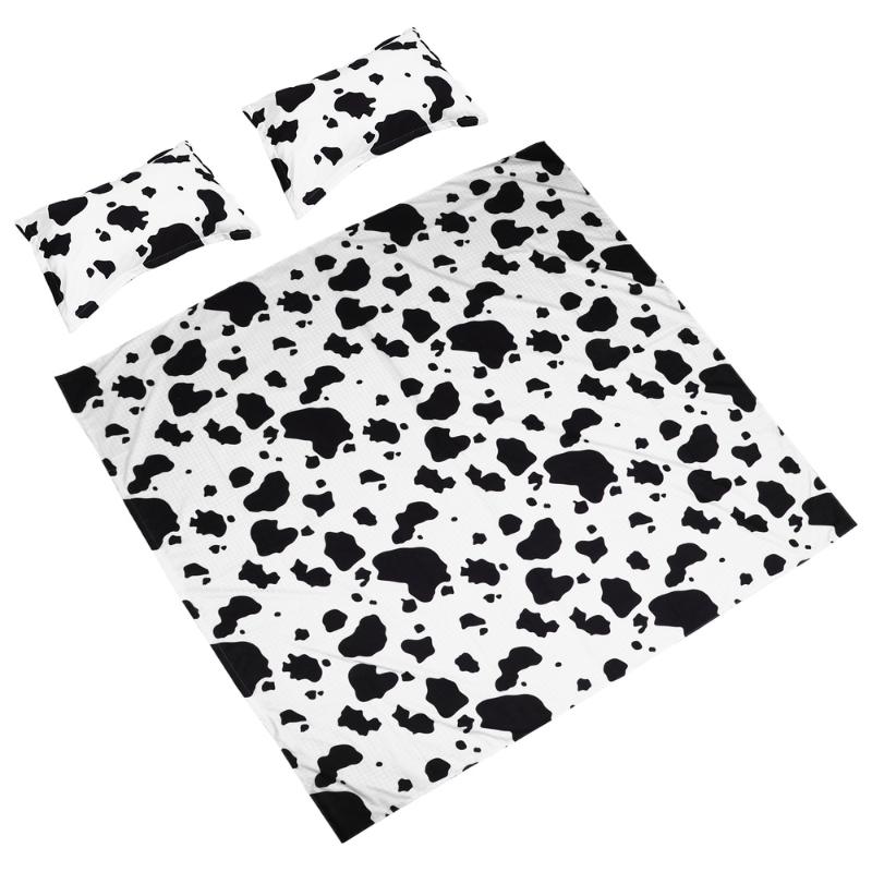 

3Pcs/Set Cow Pattern Bedding Modern Cartoon Cover Set with Pillowcases, Assorted color