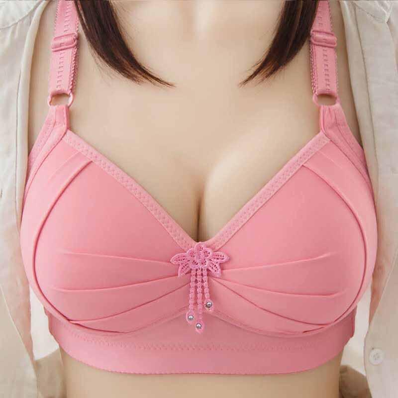 

Plus Size Bra Women Thin Soft No Steel Ring Underwear Comfort Breathable Sexy Push Up Bras Ajusted Type Bralette Ladies, Black