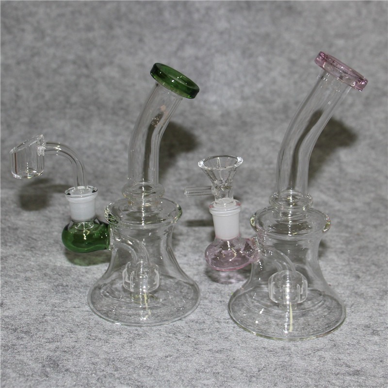 

7.4" Glass Bong Water Pipes hookah Colorful Bongs Heady Mini Pipe Dab Rigs Small Bubbler Hookahs Beaker oil rig