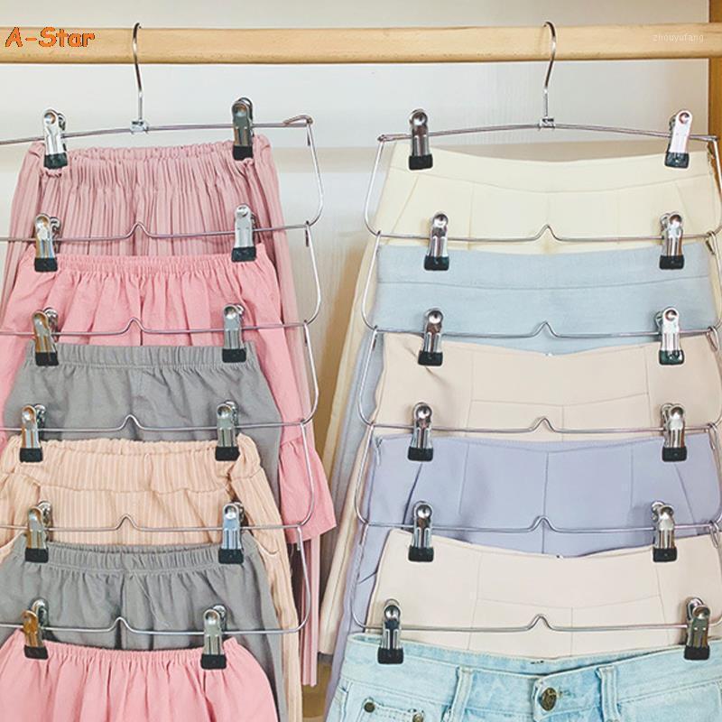 

Hangers & Racks 4/6-Tier Skirt Pants Shorts With Adjustable Clips Space Saving No Slip 12 Clothing Storage Metal Rack