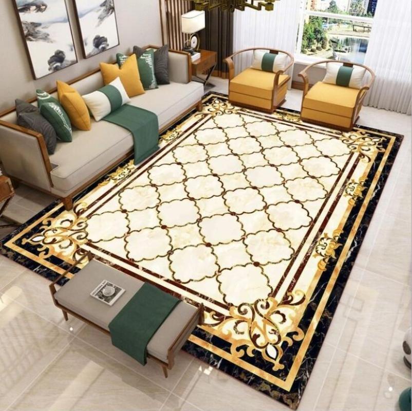 

European Style Persian Art Area Rug for Living Room Non-slip Kitchen Carpet Bedroom Floor Mat Outdoor Parlor Mat Home Decor, A6