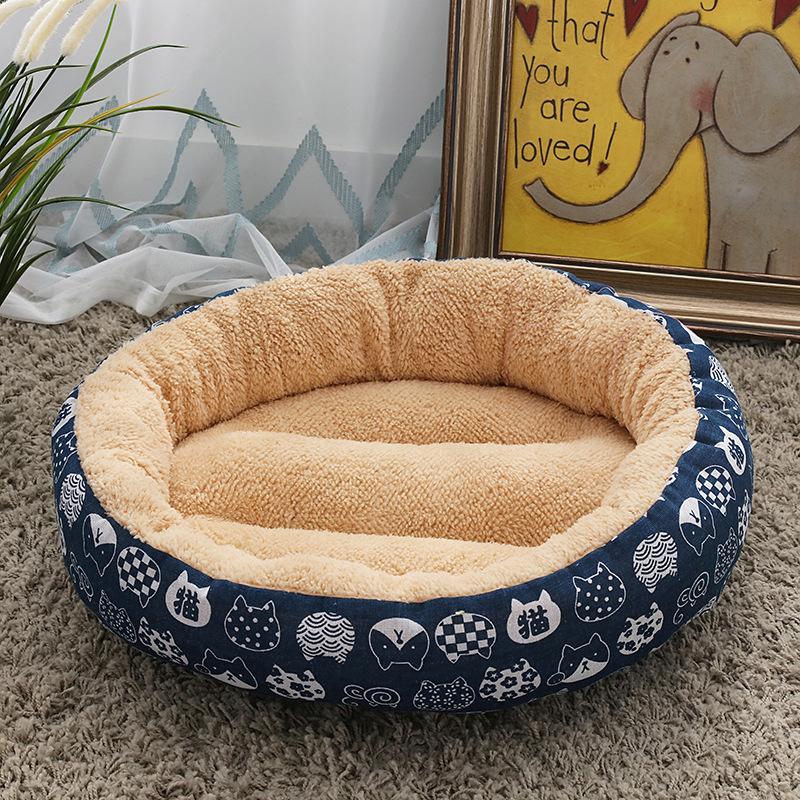 

Fleece Pet Dog Cat Warm Bed House Plush Cozy Nest Mat Pad Sweet Puppy Room Comfortable Nest For Cats