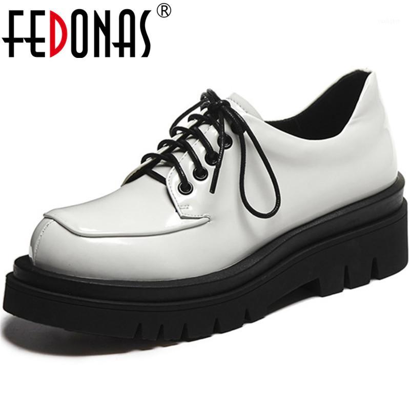 

FEDONAS Elegant Lace Up Platform Women's Shoes Genuine Leather Round Toe Chunky Heels Pumps Newest Autumn Party Shoes Woman1, Black