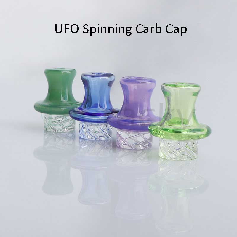 

New Style Glass Spinning UFO Cap 25mmOD Glass Carb Cap Heady Carb Caps For Quartz Banger Nails Glass Water Bongs Dab Rigs Pipes