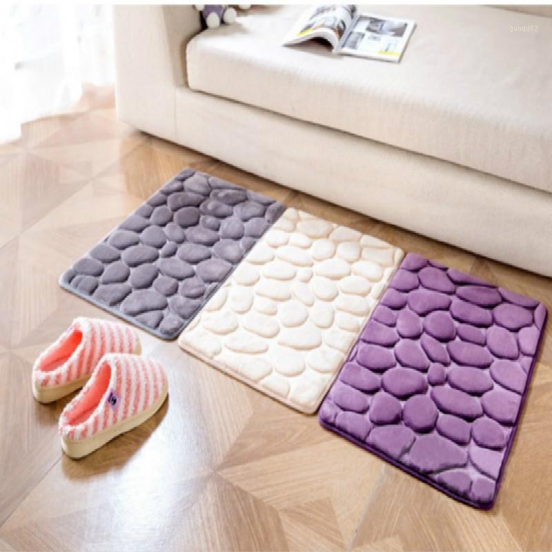 

40*60CM Coral Fleece Bathroom Memory Foam Rug Kit Toilet Pattern Bath Non-slip Mats Floor Carpet Set Mattress for Bathroom Decor1, Gray