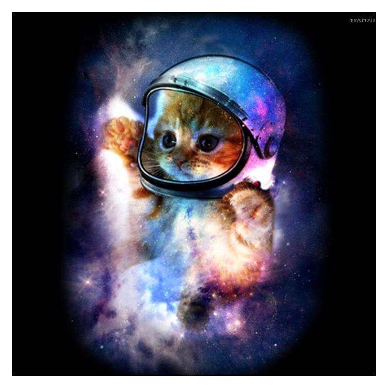 

Full square diamond 5D DIY diamond embroidery Space cat painting Cross Stitch Rhinestone mosaic home decoration gift CX1