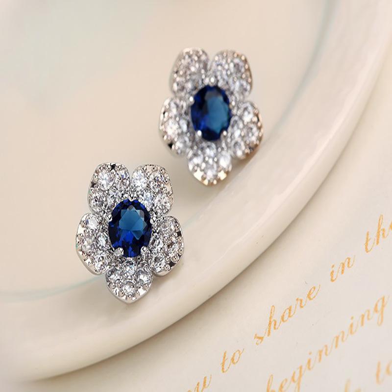 

2020 Rushed Real Earings Aretes Tassel Earrings Women's Stud Earrings Bottom Flowers Crystals Full Zircon Fashion Exquisite