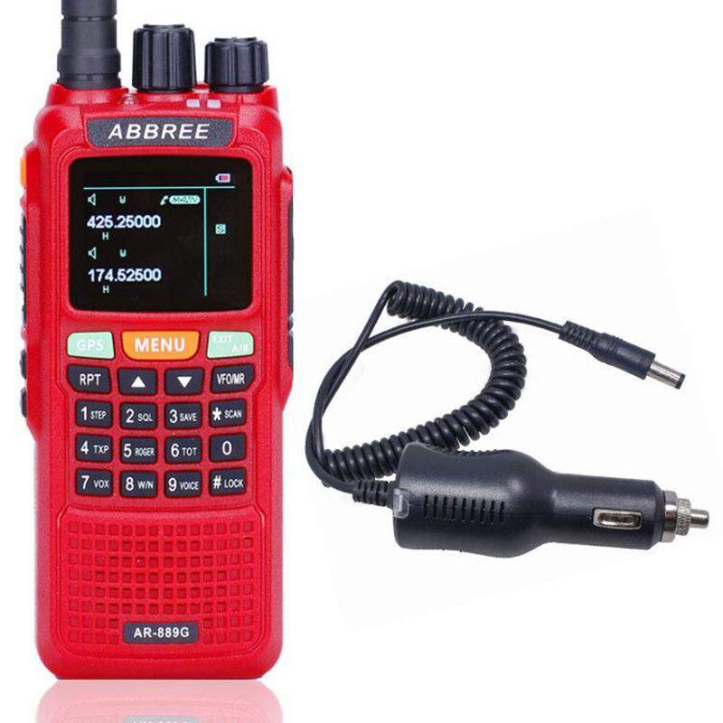 

ABBREE AR-889G Walkie Talkie GPS 10Watts Night Backlight Duplex Dual Band Dual Receiving Ham Two Way Radios+Car Charger