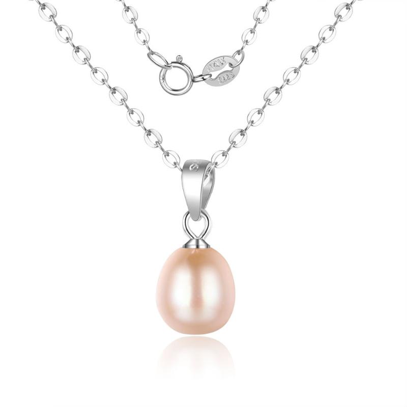 

Natural Freshwater Pearl Pendant Necklace S925 Sterling Silver Pearl Necklace Temperament Contracted Collarbone Water Pearls