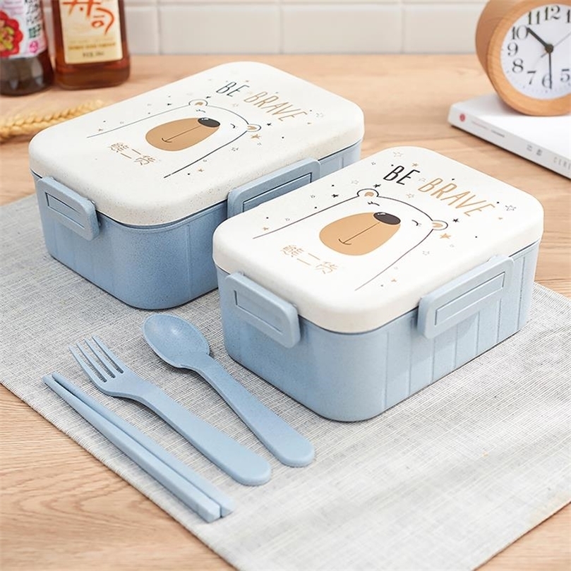 

TUUTH Cute Cartoon Lunch Box Microwave Dinnerware Food Storage Container Children Kids School Office Portable Bento Box 201210