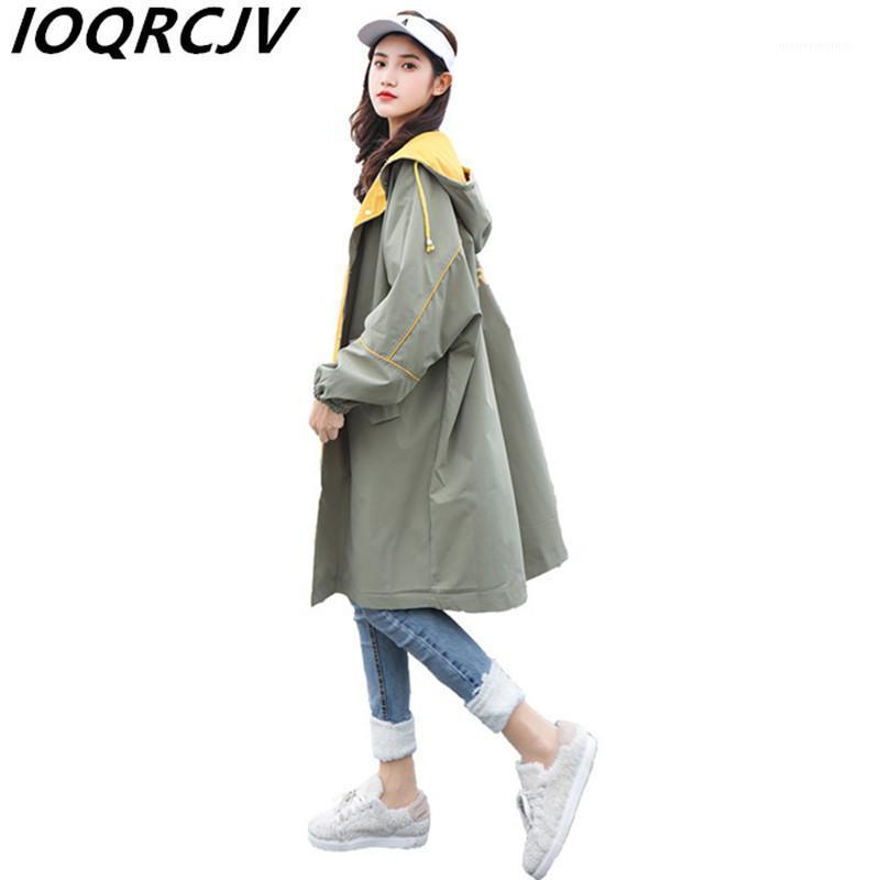 

Oversize Women Trench Coat Spring Autumn Letters Long Hooded Single-Breasted Windbreaker Loose Casual Coat Outwear Large Size1, Khaki