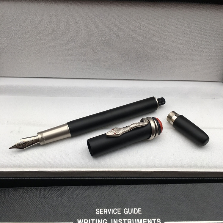 

Luxury Rollerball pens Limited edition 110th anniversary Inheritance series Matte Black Classical AU750 Snake Fountain pen, As picture show