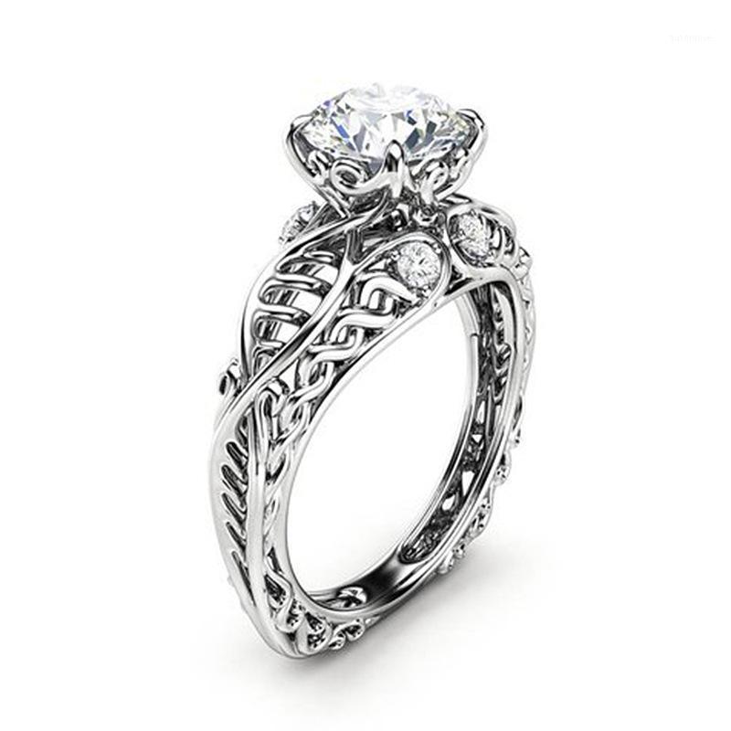 

Luxury Lines Cross Shape Wedding Ring for Woman Sliver Twist Classical Cubic Zirconia Girl Crystals Jewelry Couple Gift Rings1