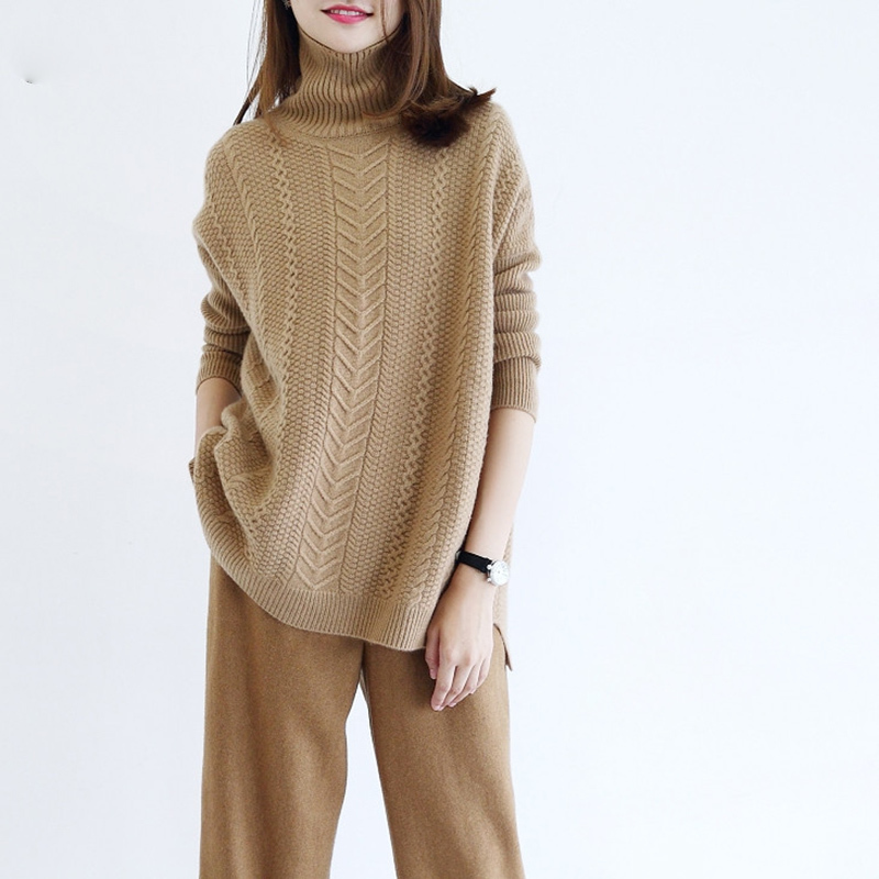 Gejas Ainyu Autumn Winter new women sweaters fashion 2020 women turtleneck cashmere sweater women knitted pullovers Loose tops LJ201112
