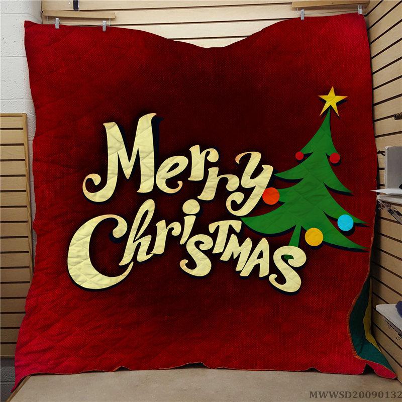 

Merry Christma Creative Snowmen Print Quilt Fashionable Soft Bedroom Decoration For All Seasons