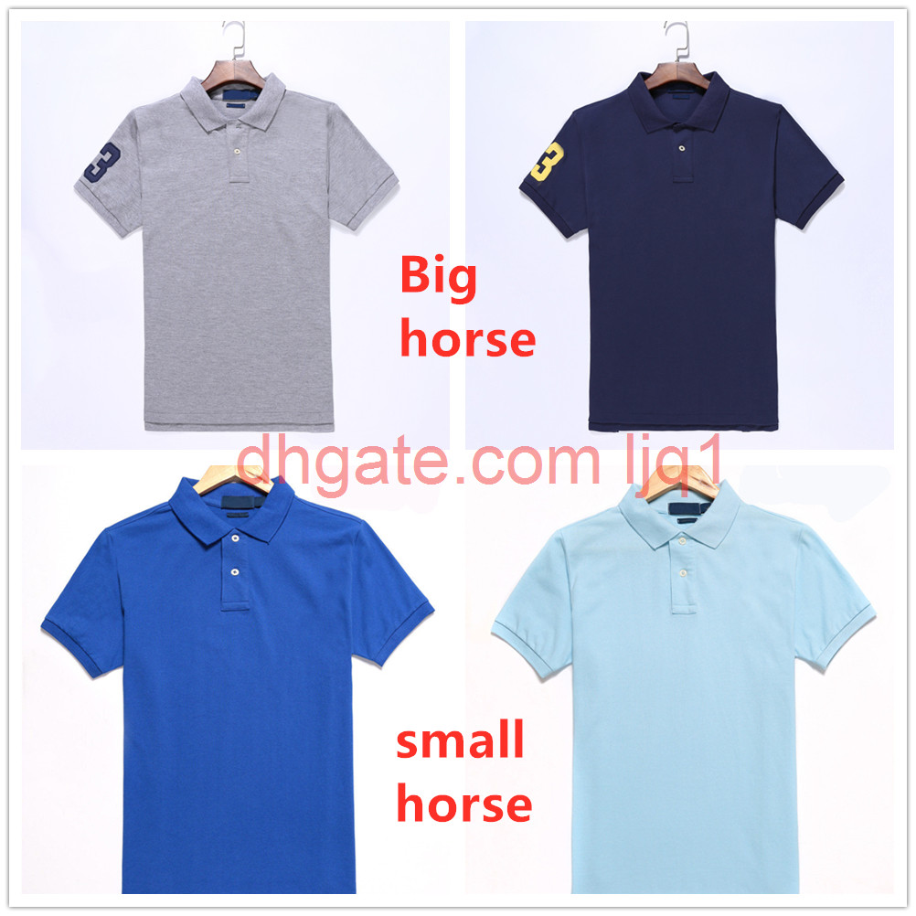 

mens Polo shirts horse Embroidery label men Polo Hommes Classic business casual top Tee Plus Big horse Cotton breathable size S-2XL, White;black