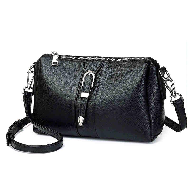 

2021 Genuine Leather Shoulder Bag Women's Luxury Handbags Fashion Crossbody Bags For Women Messenger Bag Female Tote Purse, Black