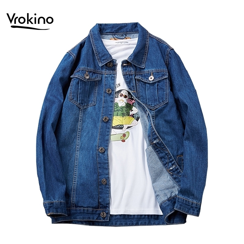 

7XL 8XL Autumn and Winter New Style Men's Large Size Denim Jacket Casual Gold Style Personality Fashion Denim Shirt Male 201116, 7023