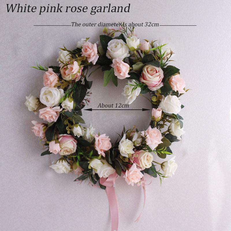 

Flone Artificial silk fake Roses flowers Garland decorative Wreath Threshold Wedding christmas decoraitons for home party floral Decoration, Purple