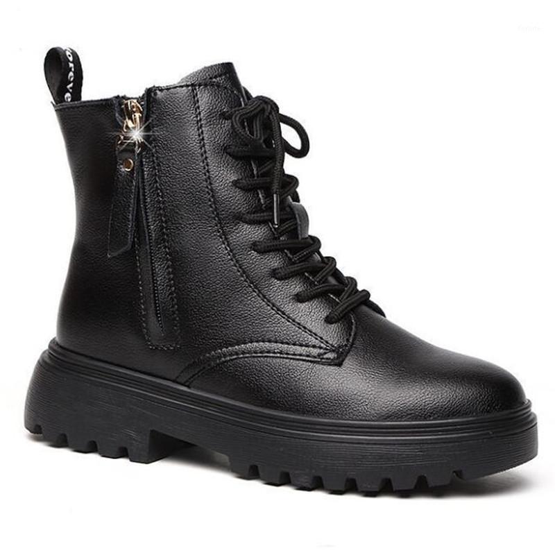 

new riding boots women's side zipper laces plus velvet warm women boots fashion casual women snow platform shoes1, Single shoes 01