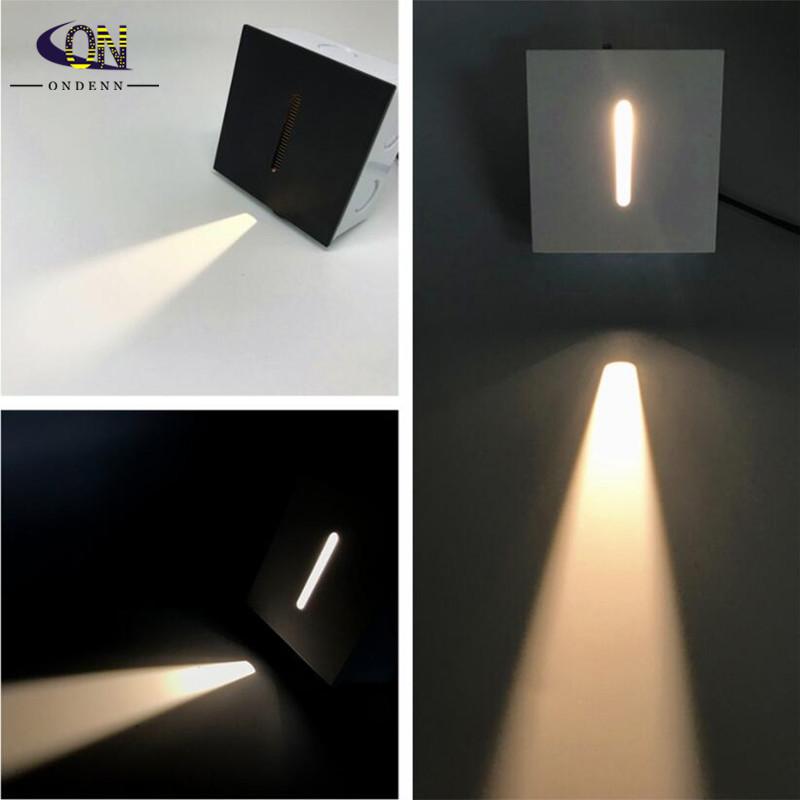 

CREE Led Stair Light AC85-265V Recessed Wall Lamp Sconce Lights 1W 3W Step Lamps Stairway Light Corridor Lighiting With 86mm Box