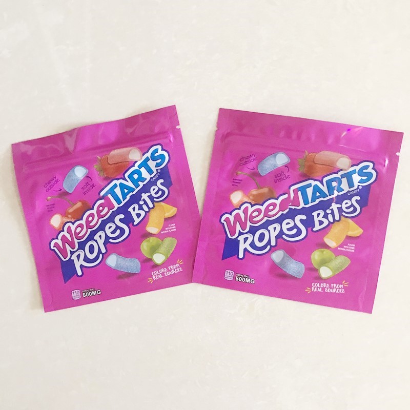 

Empty 500mg Weedtarts Ropes Bites Packaging bag Dank gummies dank rope Nerds Rope Nerds rope Gummy bags 85P