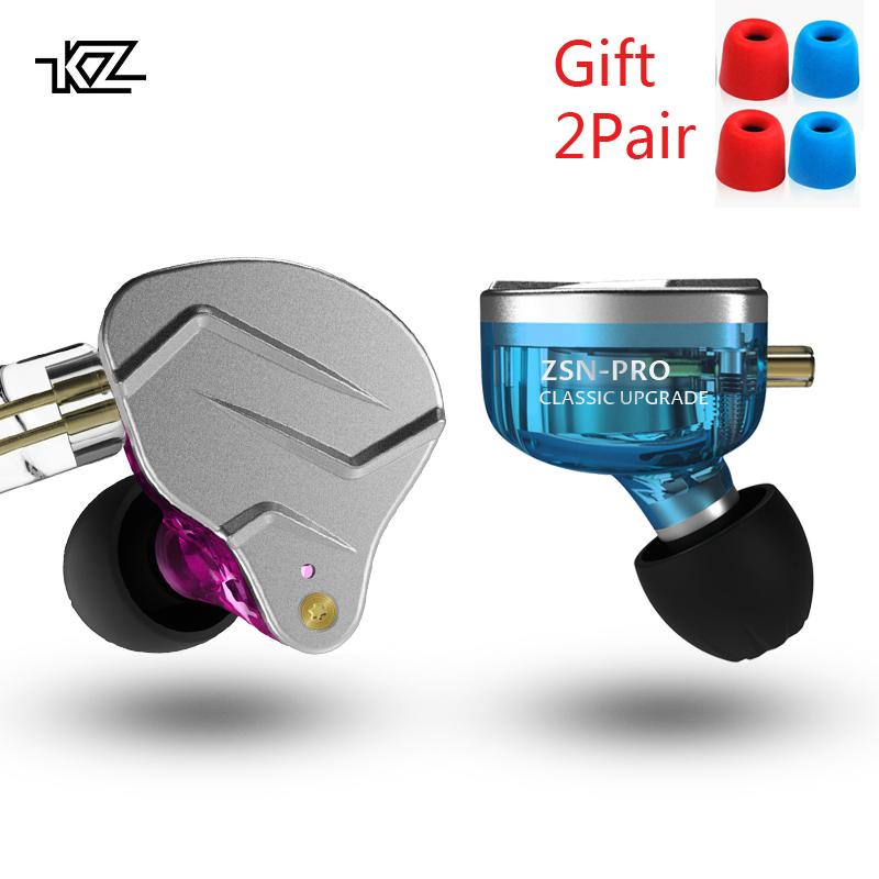 

KZ ZSN Pro In Ear Earphones Hybrid technology 1BA 1DD HIFI Bass Metal EarbudsSport Noise Cancelling Headset Monitor, Black