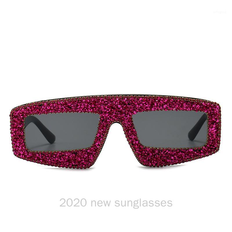 

Sunglasses 2021 Women Diamond Pink Design Sexy Square Sun Glasses Female Shades For NX1