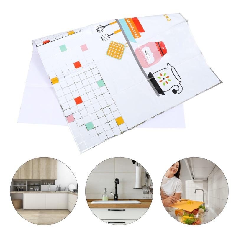 

2 Pcs Kitchen Wall Sticker Heat Resistant Wall Decal Cabinet Sticker