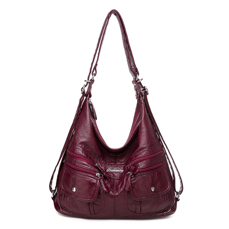 

2020 quente grande capacidade saco do mensageiro mulheres designer sacos das senhoras de couro macio luxo bolsa ombro sac uma senhora, Black