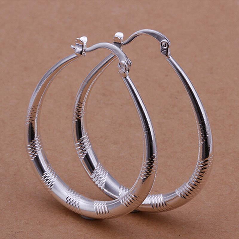 

Fashion Hoop Earrings For Women Party Jewelry 2020 Fashion Sliver Plated Water Drop Shape Hoop Earrings Jewelry 360039