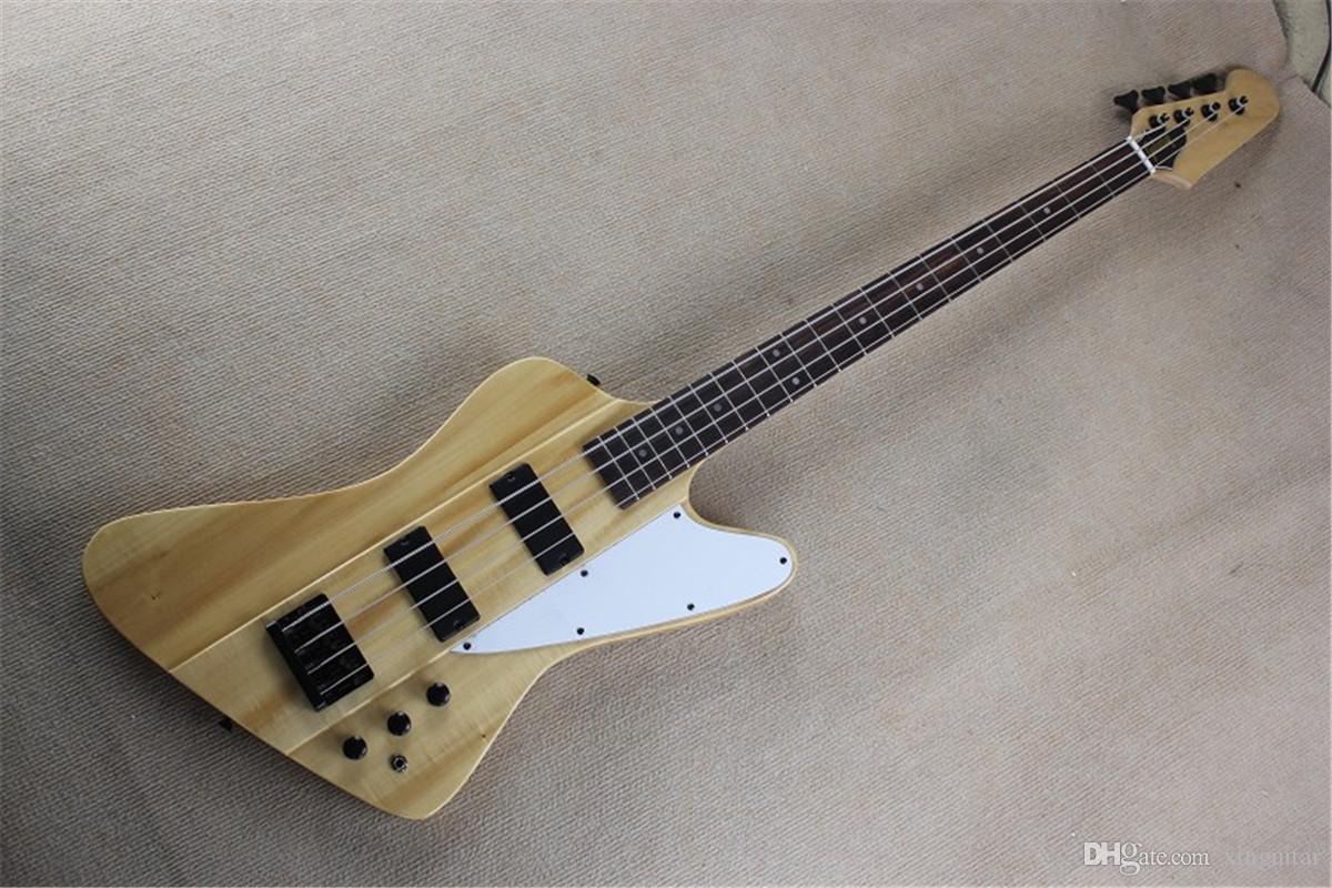 

2021 Arrival High Quality G Thunderbird 4 strings Burlywood firebird bass guitar in stock
