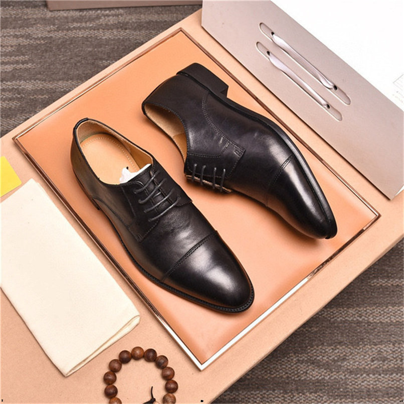 

18ss Designers Pointed Toe Wedding Business Shoes Male Fashion PU Leather Dress Shoes For Men Formal Shoes New 2018 Oxfords, #1