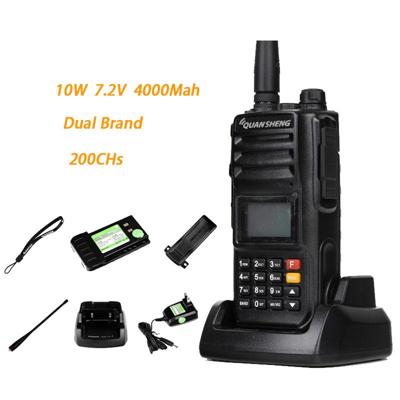 

Dual Brand UHF/VHF Portable FM Radio QuanSheng TG-UV2 Plus 10KM Walkie Talkier