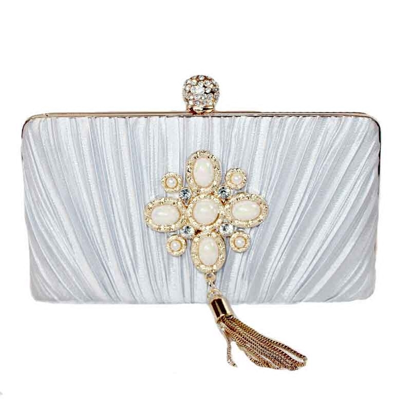 

Exquisite Evening Bags Elegant Wedding Party Fashion Women's White Sack Satin Night Clutch Femme Sac Ae50eb 4mcp, Pink.
