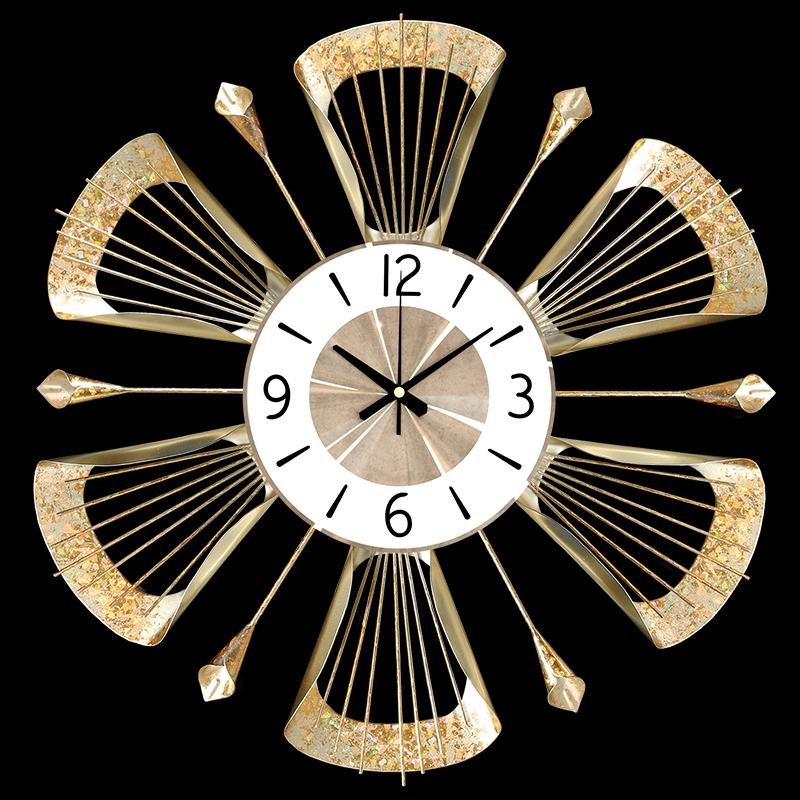 

Art Flower Luxury Wall Clock Silent Living Room Metal Nordic Wall Clock Creative Personality Reloj De Pared Home Decor SX50SX