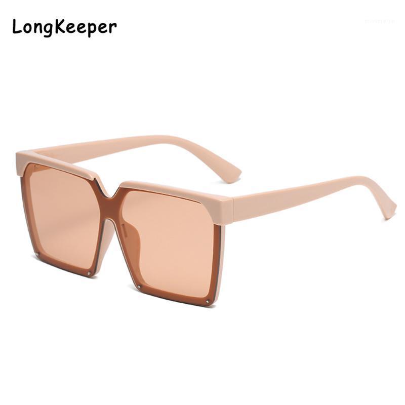 

2020 Vintage Fashion Square Oversized Sunglasses Women Design Elegant Goggle Big Frame Beige Sun Glasses For Female1