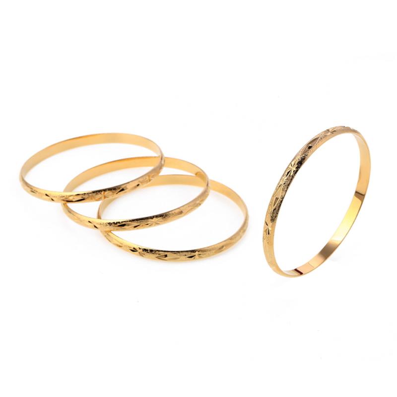 

Ethiopian Women Gold Dubai African Arab Middle East 4pcs Bangle Jewelry