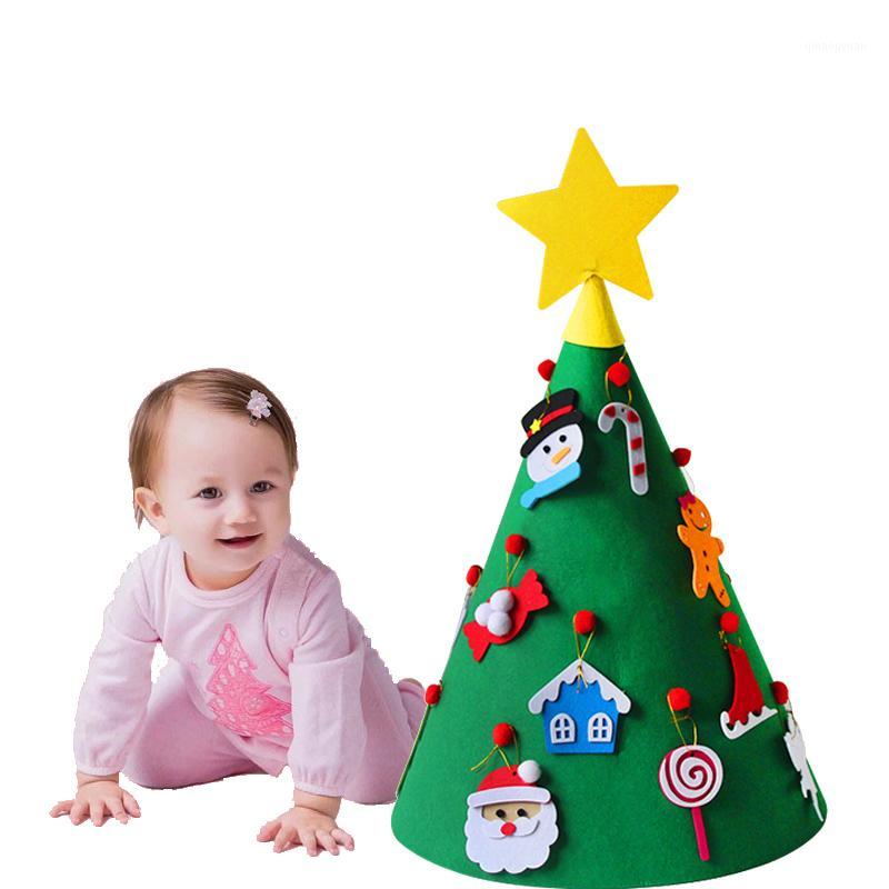 

DIY Felt Christmas Tree Christmas Gifts Adornment Decorations for Home 2019 New Year Door Wall Hanging Ornaments noel1