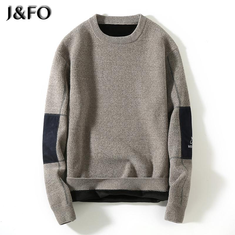

Sweater men's winter new men's fashion autumn and winter knitted bottoming shirt plus velvet thick warm sweater, Black