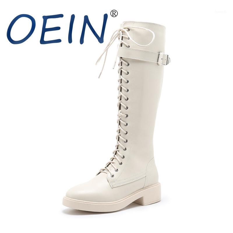 

OEIN Women Knee High Boots Zipper Buckle Knight Thigh High Boots Woman Long Chunky Heels Female Socks Girl Party Shoes New1, Beige spring autumn