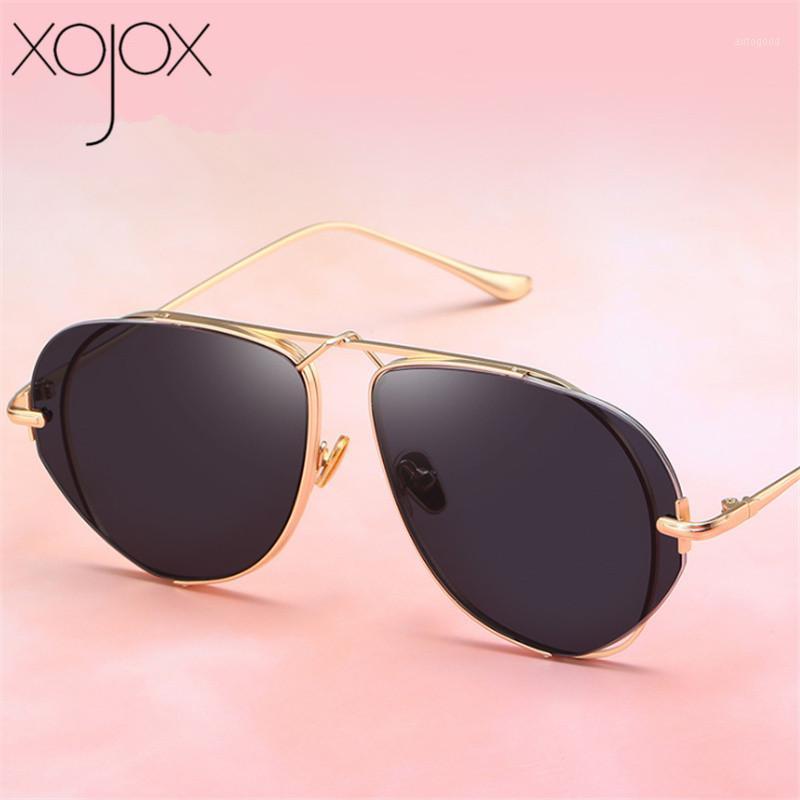 

Sunglasses XojoX Oversized Women Men Fashion Trimming Vintage Sun Glasses 2021 Brand Desiger Matel Frame Ladies Eyeglasses UV4001