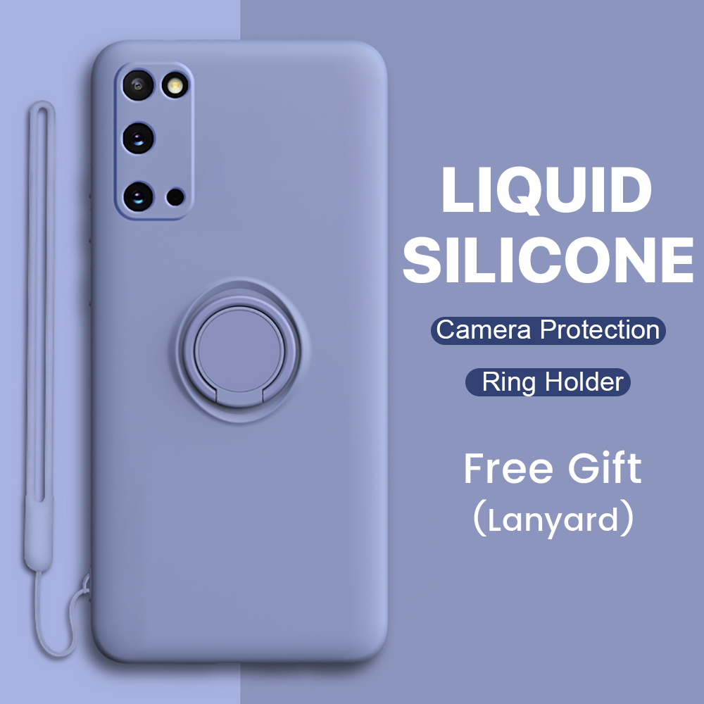 

Liquid Silicone Phone Case on For samsung Galaxy S20 Plus ultra Luxury Soft Slim Lens Protective Ring Cover for S20plus S20ultra, Orange