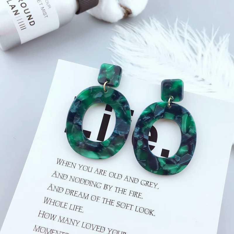 

Stud Acetic Acid Plate Acrylic Hollow Geometric Women Earrings