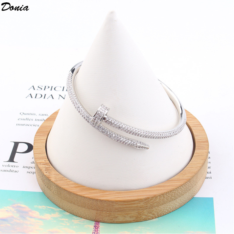 

Donia jewelry luxury bangle party European and American fashion big nail classic copper micro-inlaid zircon designer bracelet gift