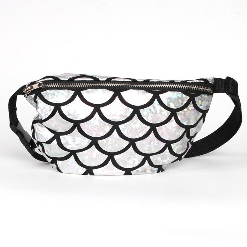 

Belt Pouch Multi Use Small Money Wallet Waist Bag Washable Fish Scale Look Zipper Closure Holiday Soft Fashion Crossbody1, Blue