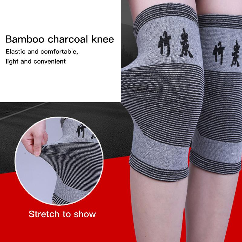 

1 Pair Bamboo Charcoal Elastic Compression Knee Brace For Recovery Arthritis Joint Pain Sports Running, Grey