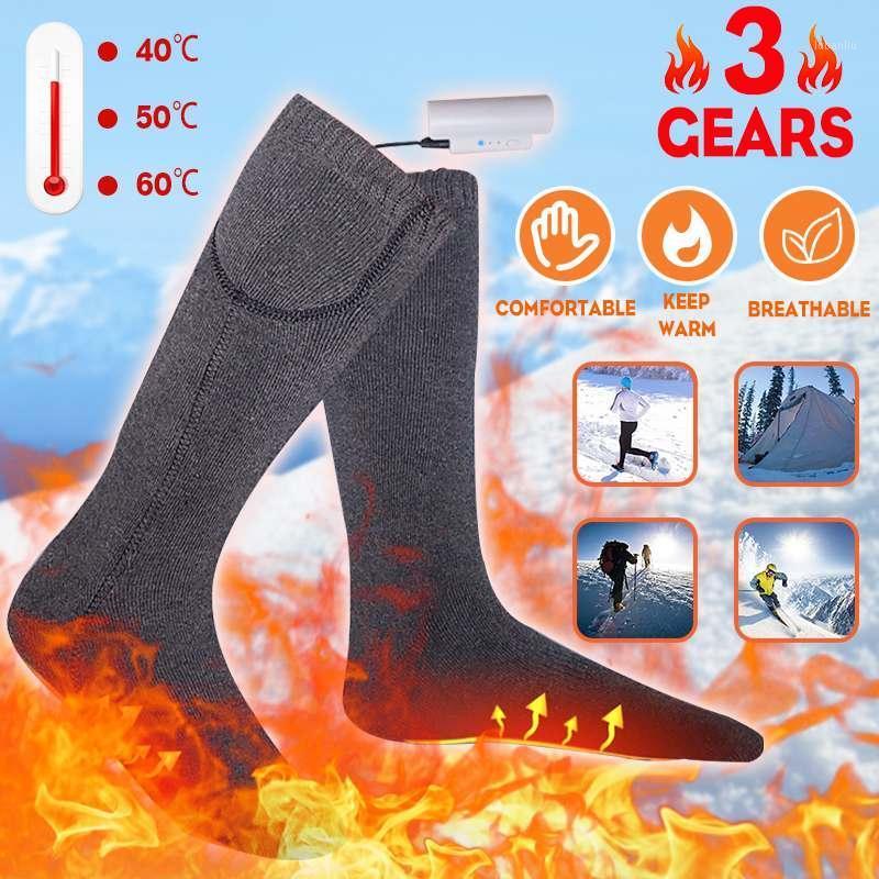 

1 Pair 35-60 Degree Adjustable Thermal Warmer Socks Soft Electric Heated Socks For Women Men Winter Outdoor Skiing Cycling Sport1, Without power bank