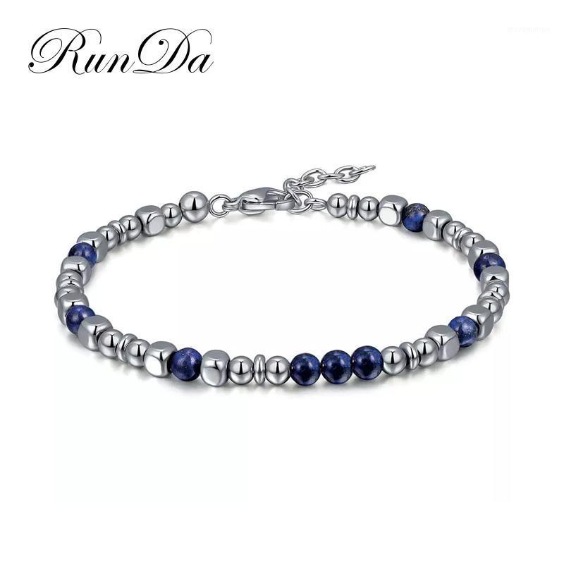 

Runda 2020 New Fashion Men And Women Natural Stone Bracelet With Stainless Steel Jewelry Couple Lucky Handmade Gift1