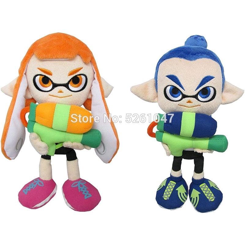 

Original Splatoon Inkling Plush Girl Orange Boy Blue Doll Plush Toy Squid Octolings 22cm Rare Gift 201212